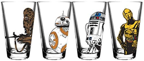 Image of Star Wars Classic Pint Glass Set (Chewbacca, BB-8, R2-D2, C3-P0)