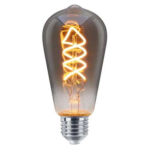 Image of Long Life Lamp Company 4W LED Filament Light Bulb Edison Screw Retro ST58 LED Coil Bulb E27 Teardrop Spiral Smoke Grey Glass