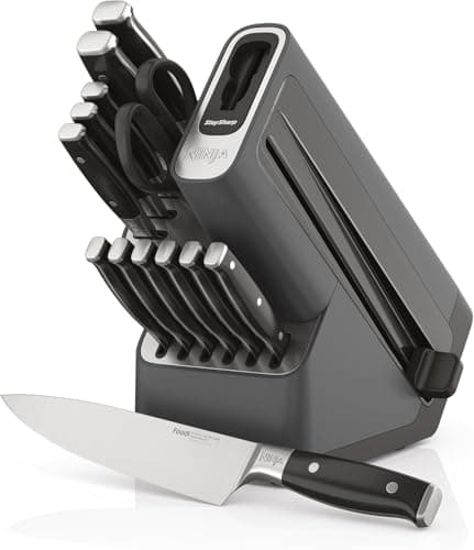 Image of Ninja Foodi StaySharp Knife Block with Integrated Sharpener Deluxe 14-Piece Set K32014EUUK - Black