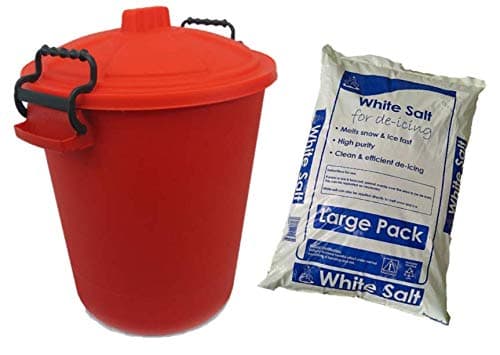 Image of KetoPlastics 50L coloured grit bin with 10kg rock salt (RED)