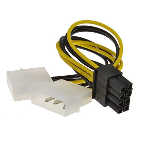 Image of kenable 8 Pin PCI Express PCIe Power Cable from Dual 4 Pin Molex LP4 Adapter