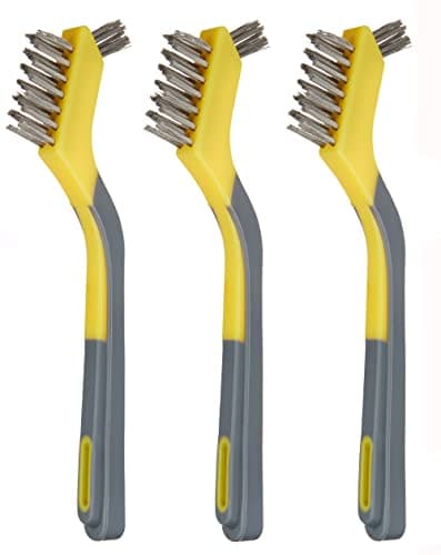 Image of Amazon Basics Stainless Steel Mini Brushes, Soft Grip, 3-Pack, Assorted color