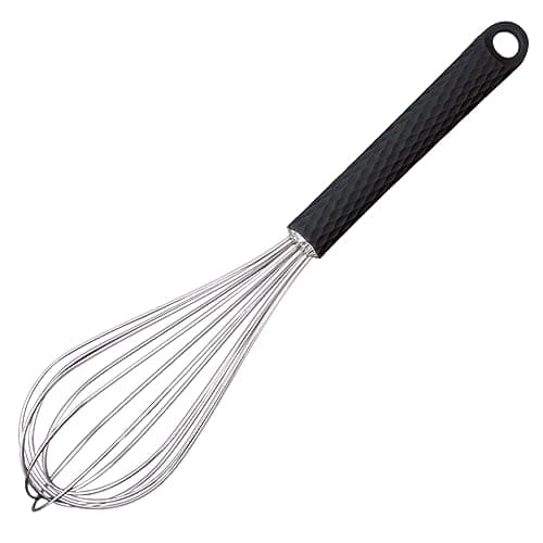 Image of Starchef Stainless Steel Whisk Egg Beater Anti-Slip Silicone Handle Comfortable Grip(11"/Black)