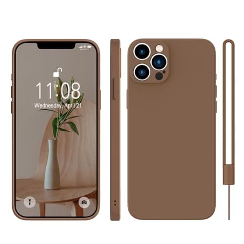 Image of KPPIT for iPhone 15 Pro Max Case Silicone,Shockproof Cover with Microfiber Lining 6.7 inch,Full-Body Protective iPhone 15 Pro Max Phone Case(Brow) Brown