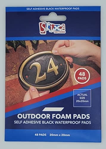Image of Outdoor Foam Pads, Double Sided Adhesive, pk of 48 - 20mm x 20mm