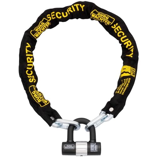 Image of Burg-Wachter 1.5M Sold Secure Gold Bike Chain and Lock Kit, Black