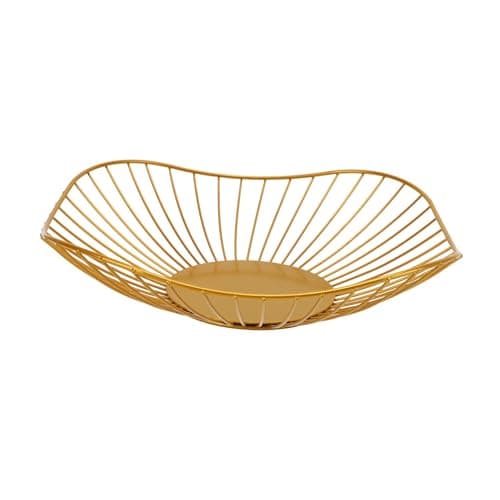 Image of Hniuyun Gold Metal Wire Fruit Basket - Kitchen Counter Storage & Table Centerpiece for Fruits, Vegetables, Home Decor