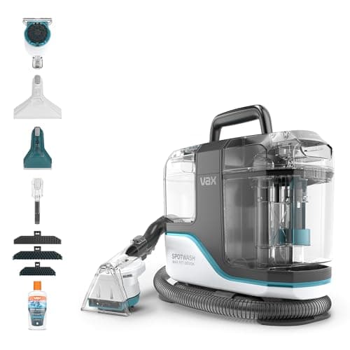 Image of Vax SpotWash Max Pet-Design Spot Cleaner, Upholstery, Sofa, Stairs, Rug, Stain Cleaning Small Handheld Shampooer Machine, Solution and Tools for Home, Car, Pets with Self-Clean, 500W, CDSW-MSXP