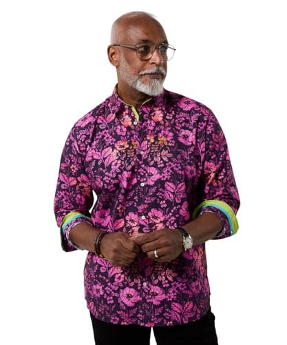 Image of Joe Browns Men's Bold Floral Ombre Shirt, Regular, Pink, UK XL