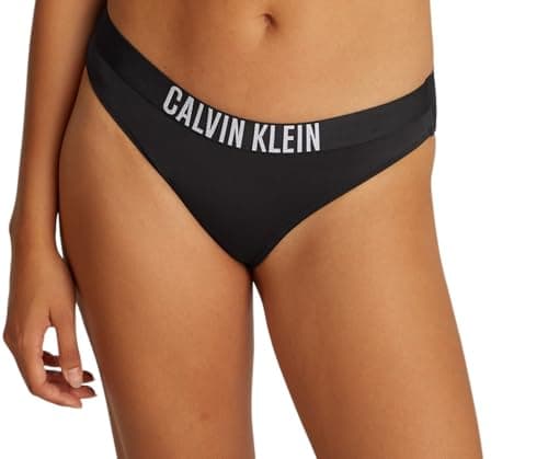 Image of Calvin Klein Women’s Bikini Bottoms with Logo Waistband, Black (Pvh Black), S