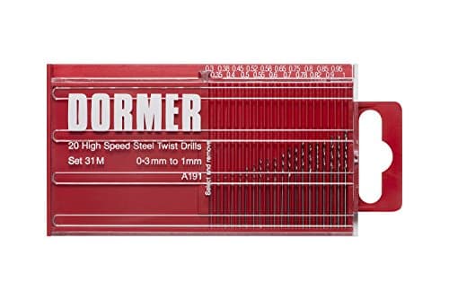 Image of Dormer A191231M HSS High Speed Steel Jobber Drill Bits with 118 Degree Standard Point, Set of 20