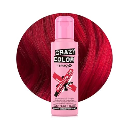 Image of Crazy Color Vibrant Vermillion Red Semi-Permanent Hair Dye. Highly Pigmented Scarlet Red Conditioning & Oil Nourishing Vegan Formula | No Bleach or Ammonia | 100ml
