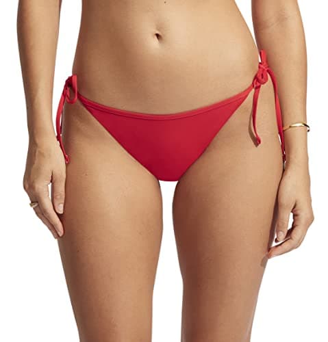 Image of Seafolly Women's Cheeky Hipster Tie Side Bikini Bottom Swimsuit, Eco Collective Chilli Red, 10