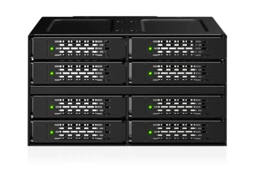 Image of ICY DOCK ToughArmor MB508V5P-B 8-Bay Mobile Rack for 8X PCIe 5.0 U.2 / U.3 NVMe SSD (up to 15 mm) to 4X MCIO 8i Connector (SFF-TA-1016) in 2X 5.25 Inch Bay Full Metal
