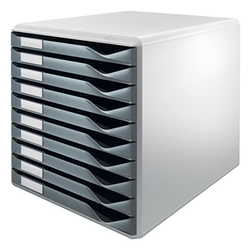 Image of Leitz 52810089 10 A4 Drawer Cabinet, Organiser, Form Set, Dark Grey