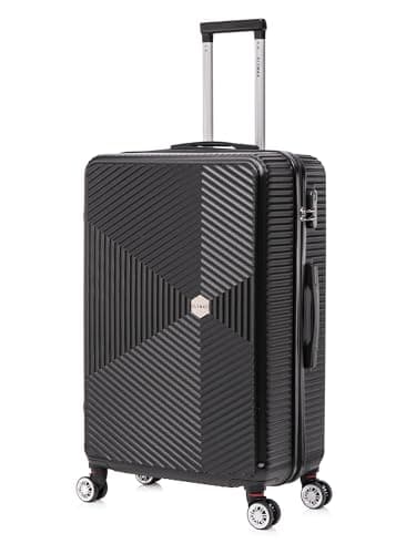 Image of FLYMAX 24" Medium Suitcase Super Lightweight 4 Wheel Spinner Hard Shell ABS Luggage Hold Check in Travel Case Black 67L