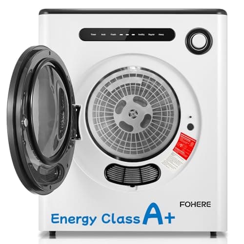 Image of 4KG Vented Tumble Dryer, 1200W Compact Smart Dryer, 6 Drying Modes, Double Temperature Control Protection, with Child Lock and Timer, with Child Lock, Crease Guard, for Apt, Home, Dorm, RVs, White