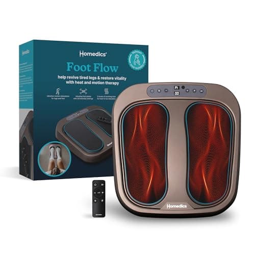 Image of Homedics Foot Flow Mobility Booster Vibration Massager - Vibrating Foot Massager with Soothing Heat, 20 Intensities & 3 Pre-Set Modes, Help Promote Blood Flow & Revitalise Tired Muscles