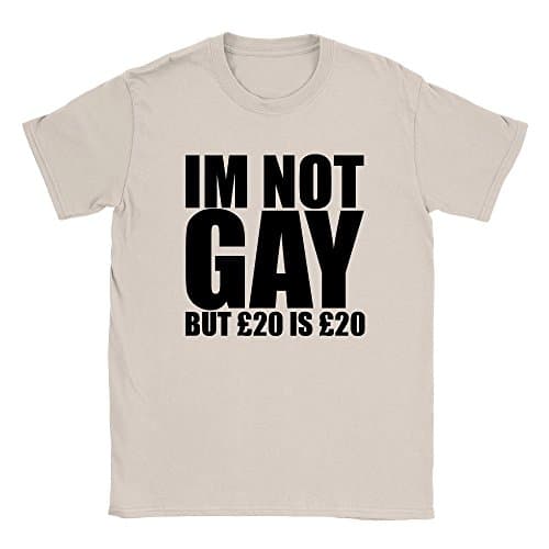 Image of Im Not Gay Mens T-Shirt Large Sand Funny Joke Rude Offensive Gift Present