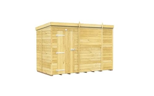 Image of Buttercup Farm 10 x 5 Feet Pent Shed - Single Door Without Windows - Wood - L147 x W302 x H201 cm