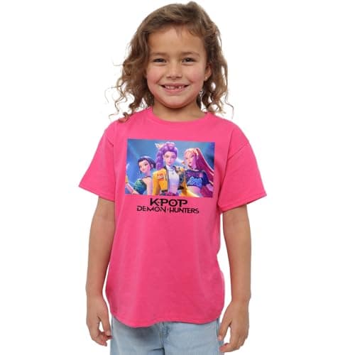 Image of K-Pop Demon Hunters - Heroic Huntrix Huntr/X Kids T Shirt, Fuchsia, 3-4
