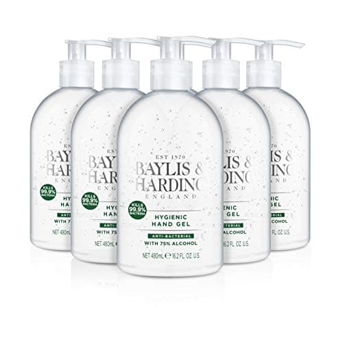 Image of Baylis & Harding Anti-bacterial Unfragranced Hand Gel, 480ml, Pack of 6 - Vegan Friendly