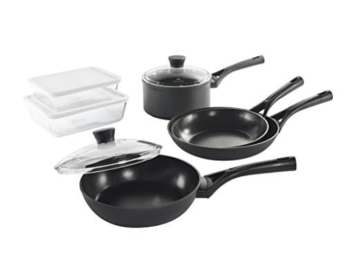Image of Pyrex – Master Set – Set of 2 Non-Stick Frying Pans Suitable for all Heat Sources including Induction – Dark Grey, Aluminium, dark grey, Set 8 pièces