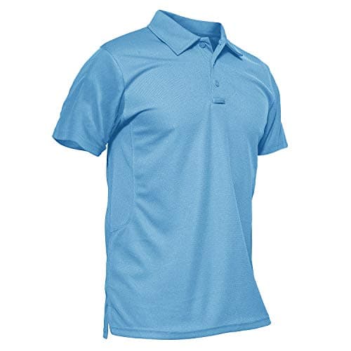 Image of KEFITEVD Polo Shirts for Men Breathable Lightweight T-Shirt Short Sleeve Classic Golf Shirts Summer Tops,Sky Blue,M