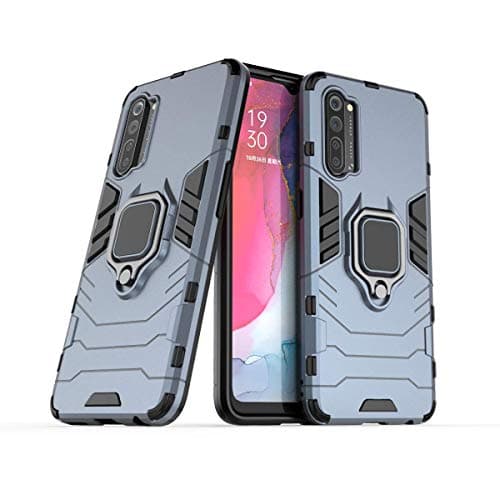 Image of MRSTER OPPO Find X2 Lite Case, Heavy Duty Armor Dual Layer Shock Resistant Hybrid Protective Case Cover with Ring Holder Kickstand for OPPO Find X2 Lite 5G. HB Blue