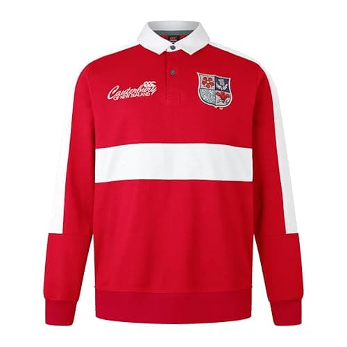 Image of Canterbury Adult Unisex British & Irish Lions Canterbury Heritage Rugby Jersey | Relaxed Fit | Heavyweight Fabric | Official British & Irish Lions Licensed Product Lifestyle Rugby Jersey, Red Haute, L