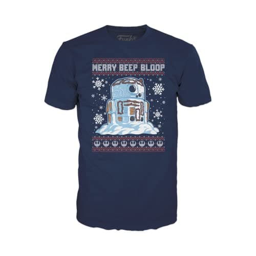 Image of Funko Boxed Tee: Tar Wars Holiday - Snowman - R2D2 Snowman - Small - (S) - Star Wars - T-Shirt - Clothes - Gift Idea - Short Sleeve Top for Adults Unisex Men and Women - Official Merchandise