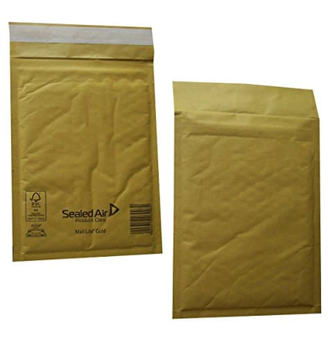 Image of 50 Large G/4 A4 Size Mail Lite Gold Padded Envelopes Mailers - Peel + Seal Bubble Bags - 240 x 330mm / 9.5 x 13" Sealed Air Postal Packing Mailing Shipping Postage Posting Self Seal Cushioned Protective Packaging