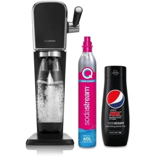 Image of SodaStream Art Sparkling Water Maker Machine- Black + Set of 6 x Pepsi Max concentrates, Sugar-Free