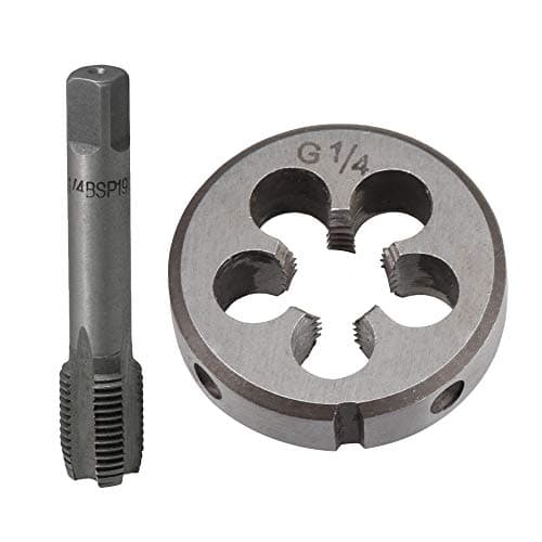 Image of BQLZR BSP1/4 Alloy Steel Threading Screw Thread Die + Bearing Steel Hand Tap Taper Set Threading Tool for Machining External Threads
