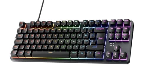 Image of TECWARE Phantom+ 88-Key UK Layout RGB Mechanical Keyboard (Black) Wraith Brown Switch (Prelubed, 50g Tactile) Wired, Per key Colour & Lighting control