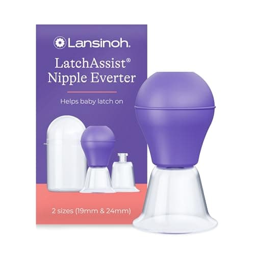 Image of Lansinoh Latch Assist - Flat or Inverted Nipple Correction Breastfeeding Support - Includes Hygienic Case & 2 Size Cones - Breast Feeding Essentials