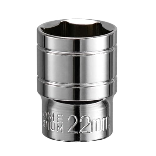 Image of Youzzei 22mm 1/2 Inch Square Drive Socket, 6 Point Metric Socket, Polishing Chrom Vanadium Alloy Steel 22mm Sockets 1/2" Drive for Car Repair Mechanical Maintenance Home Use