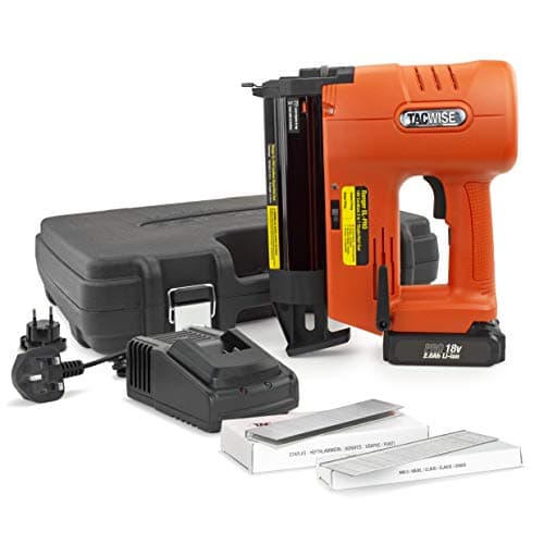 Image of Tacwise 1506 Ranger EL-PRO, 18V Cordless 2-in-1 Staple/Nail Gun with 18V Battery, Charger & 2,000 Staples/Nails, Uses Type 91 Staples and Type 180 Nails , Orange
