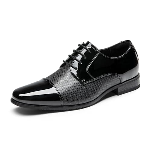 Image of Bruno Marc Men's Patent Tuxedo Dress Shoes Classic Lace-up Formal Oxfords, Wedding and Business,Size 8,Black-Pat,SBOX2404M