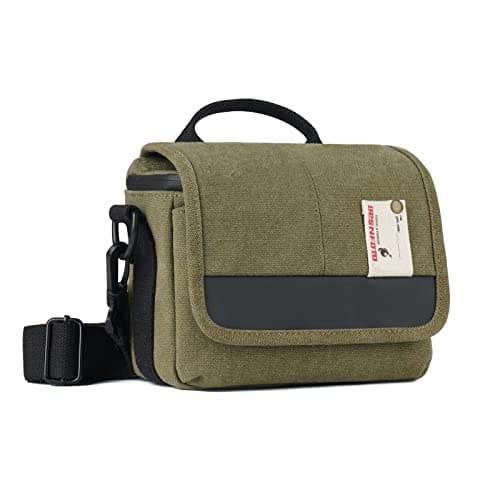 Image of Besnfoto Camera Bag Small Mirrorless Camera Shoulder Bag Purse Waterproof Canvas Cute DSLR SLR Messenger Bag Case for Women and Men