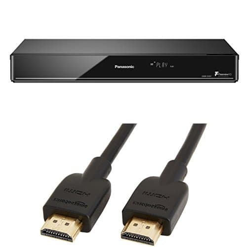 Image of Panasonic DMR-EX97EB-K DVD Recorder with Freeview HDD and 500 GB HDD & Amazon Basics High-Speed 4K, Ultra HD, HDMI 2.0 Cable - 0.9m / 3 Feet (Latest Standard) Supports Ethernet, 3D, Audio Return