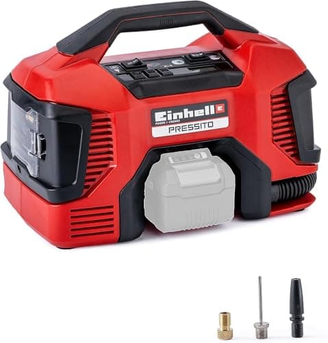 Image of Einhell Cordless Air Compressor 18V Power X-Change, 3-in-1: High-Pressure Pump, Low-Pressure Inflator and Low Pressure Suction/Deflating, Without Battery PRESSITO Solo