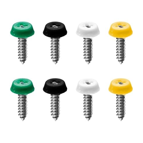 Image of Tabazhe 8PCS Number Plate Screws-Oversized Plastic Top Bolts 4 Colors Car License Plate Fixing Kit Universal Replacement Screws for Cars Motorbikes