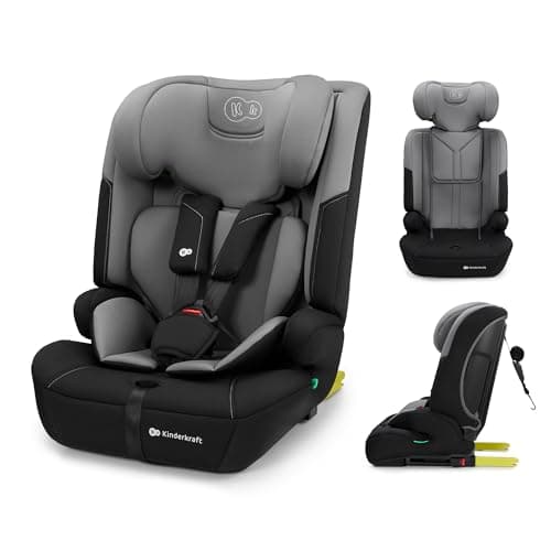 Image of Kinderkraft Safety FIX 3 PRO I-Size 76-150 cm Car Seat, 15 Months - 12 Years, Booster Child Seat, Isofix, Adjustable Headrest, Group 1-2-3, TOP Tether, 5-Point Safety Harness, Modular Insert, Gray