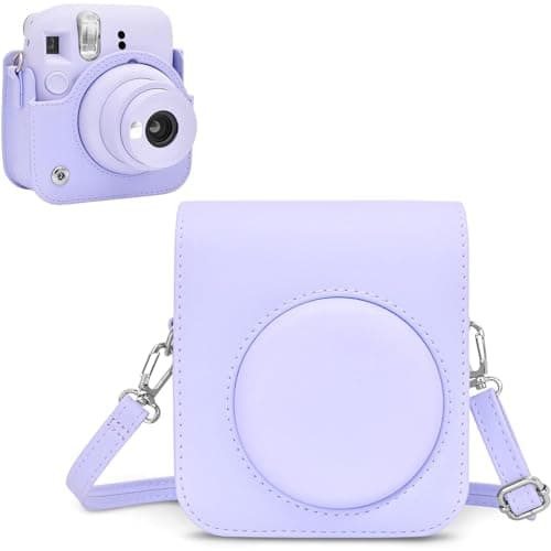 Image of Rieibi Camera Case Compatible with Fuji Instax Mini 12 - Carry Case for Fujifilm Instax Mini 12 Instant Camera - mini 12 Bag Cover with Strap - Purple