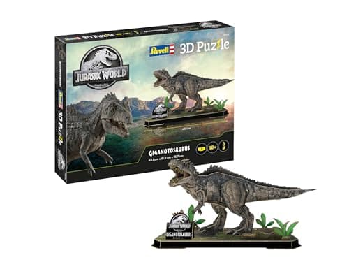 Image of Revell 3D Puzzle 00245 Jurassic World: Giganotosaurus, 60 Pieces, Highly Detailed, With Diorama Base, Officially Licensed, Fun & Easy To Build, 43cm in Length