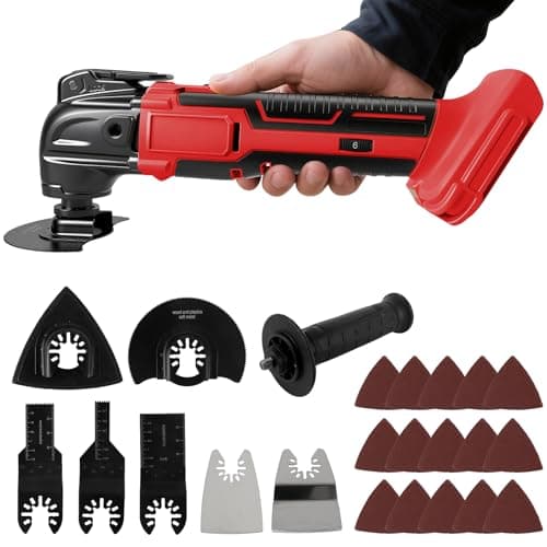 Image of Cordless Oscillating Multi-Tool for Milwaukee M18 18V Battery, Brushless Motor, Oscillating Multi Kit for Cutting Wood Drywall Nails Remove Grout & Sanding, Bare Unit