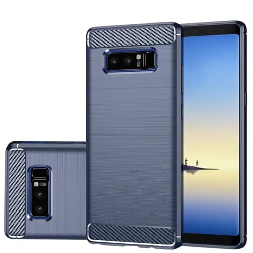 Image of Gufuwo Case for Galaxy Note 8 Case, Samsung Note8 SM-N950U Case, Slim Thin Carbon Fiber Phone Case TPU Soft Back Cases Anti-Scratch Shockproof Protective Cover for Samsung Galaxy Note8 Blue