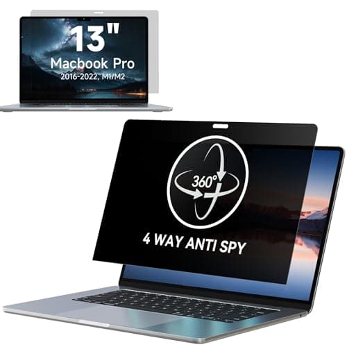 Image of 360° Privacy Screen MacBook Pro 13 inch (2016, 2017, 2018, 2019, 2020, 2021, 2022, M1, M2) & MacBook Air 13" (2018-2021, M1),Matte Anti Glare Blue Light 13 In Mac Laptop Screen Protector Filter