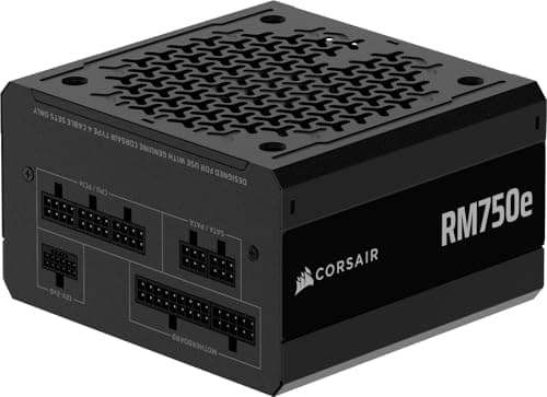 Image of CORSAIR RM750e (2025) Fully Modular Low-Noise ATX Power Supply with 12V-2x6 Cable – ATX 3.1 & PCIe 5.1 Compliant, Cybenetics Gold Efficiency, 105°C-Rated Capacitors, Modern Standby Mode – Black